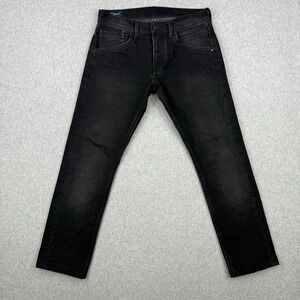 Pepe Jeans Mens 30x34 (Fits 30x28) Black Straight Leg Button Fly 5‎ Pocket Denim